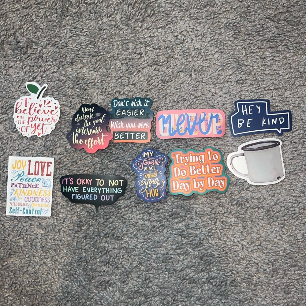 3 for $12 Colorful Inspirational Sticker Set